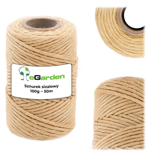 Sznurek Sizalowy eGarden 50m 2mm Naturalny ogrodowy dekoracyjny mocny