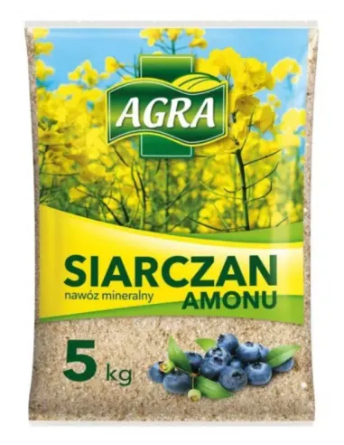 Siarczan amonu 5kg AGRA nawóz zakwaszający glebę, rośliny kwaśnolubne, iglaki, azalie, borówki