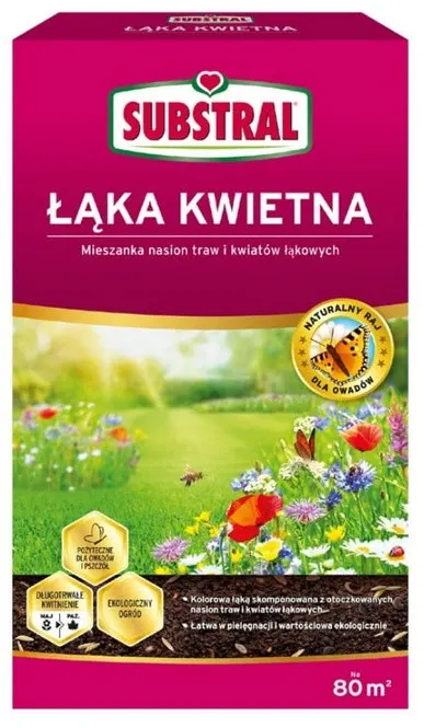 Łąka Kwietna - Mieszanka Nasion Traw i Kwiatów – Nasiona – Substral 800 g