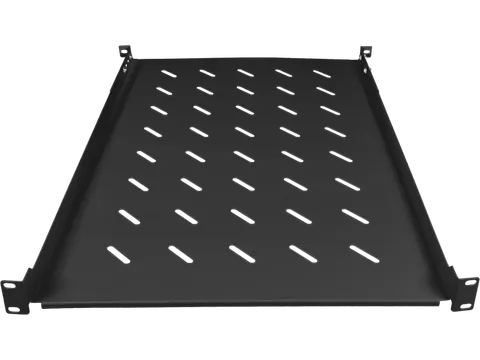 Półka stała 19" 1U głęb.550mm kolor czarny,4 punkty mocowania