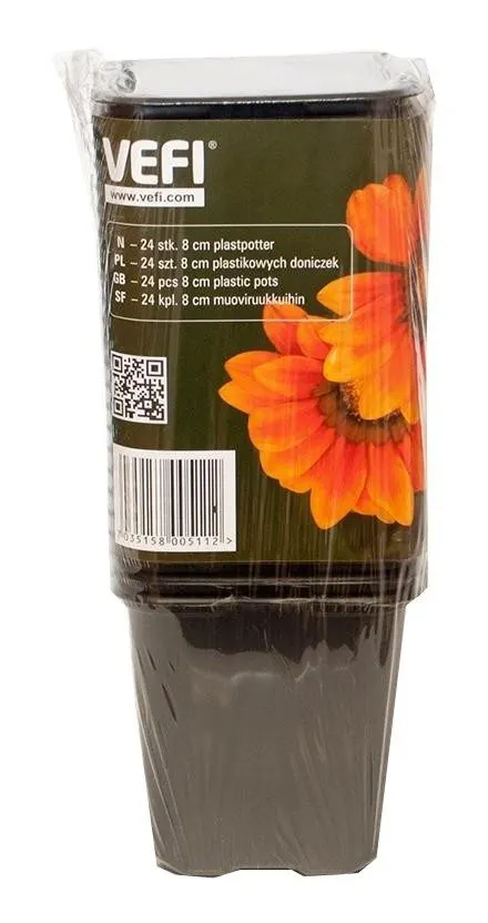 Doniczka Vefi kwadratowe 8x8cm (24szt)