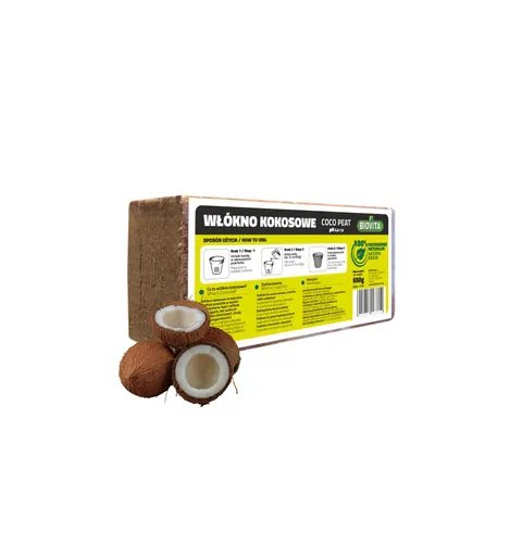 Coco Peat Włókno Kokosowe Brykiet 650g - Biovita