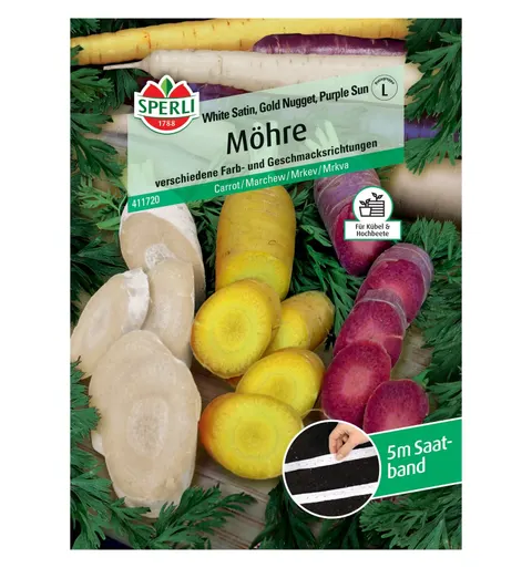 Marchew 'White Satin, Gold Nugget, Purple Sun' Nasiona PREMIUM Sperli