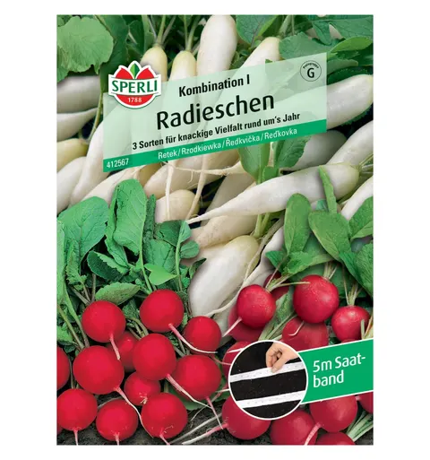 Rzodkiewka 'Kombination I (Parat, Eiszapfen, Topsi)' Nasiona PREMIUM Sperli