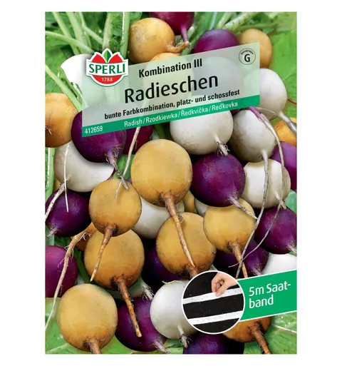 Rzodkiewka 'Kombination III (Zlata, Viola, Albena)' Nasiona PREMIUM Sperli