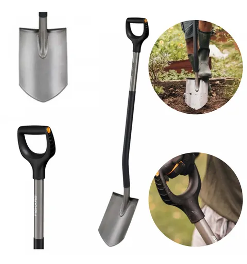 FISKARS Szpadel Ergonomic Comfort ostry 1067511 szary