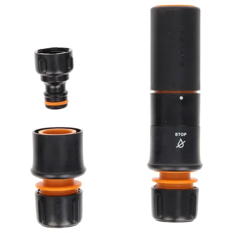 Podstawowy zestaw do nawadniania 1/2" SOLID FISKARS 1027090 przyłącze kranowe, szybkozłącze, ze stopem, dysza zraszająca
