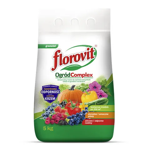 FLOROVIT Ogród Complex 5kg uniwersalny nawóz z krzemem do warzyw, owoców, roślin ozdobnych i trawnika