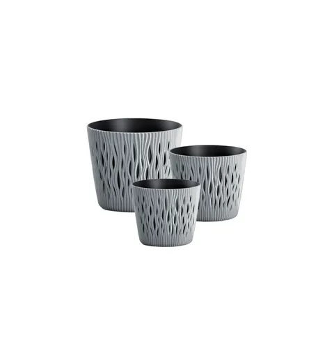 Zestaw doniczek Sandy Round DSR130/160/190 szary kamienny