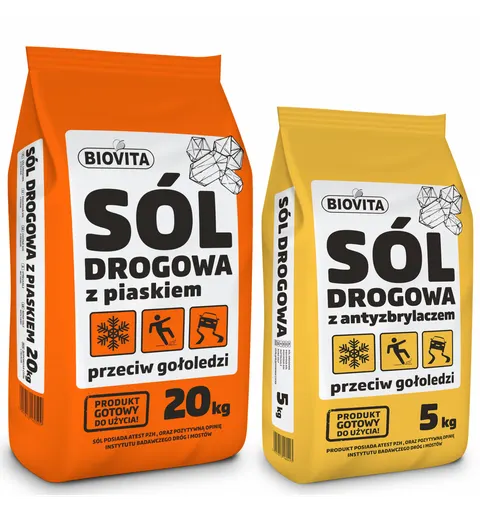 Sól drogowa przeciw gołoledzi z piaskiem 25kg Biovita