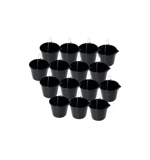 15 x Wiadro Bucket 20L z lejkiem czarne Prosperplast