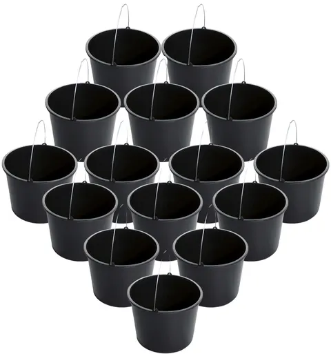 15 x Wiadro budowlane 20L czarny Prosperplast