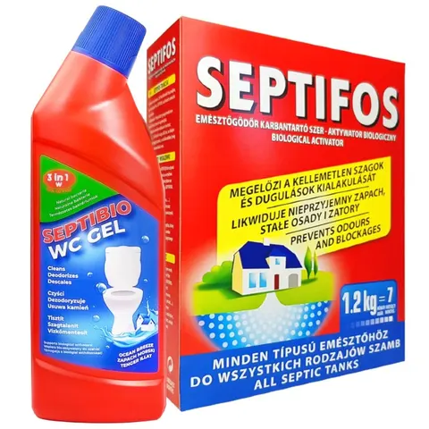 Septifos Aktywator biologiczny do szamba 1,2 kg + żel do WC 750 ml