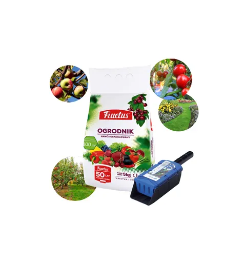 Nawóz Ogrodnik Fructus 5 kg + szufelka, dozownik