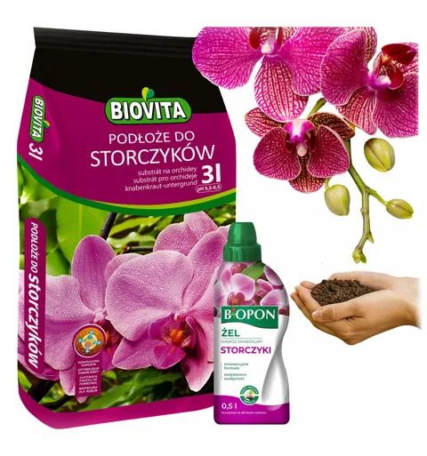 Ziemia do Storczyków BIOVITA + Nawóz Mineralny do Storczyków w Żelu 0,5l BIOPON