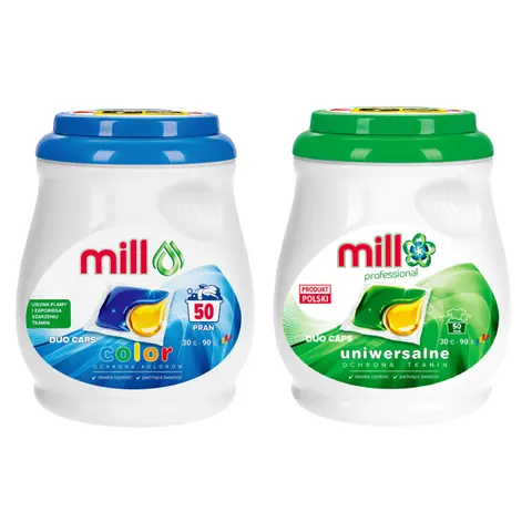 MILL professional kapsułki do prania tkanin białych i kolorowych 2x50 szt.