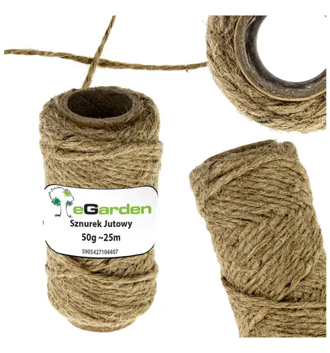 Sznurek JUTOWY 2mm/25m/50g ozdobny, naturalny, do pakowania
