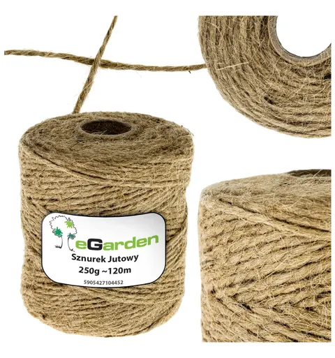 Sznurek JUTOWY 2mm/120m/250g ozdobny, naturalny, do pakowania