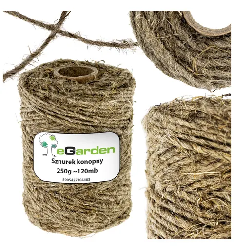 Sznurek KONOPNY 120m/250g naturalny, wytrzymały, ozdobny