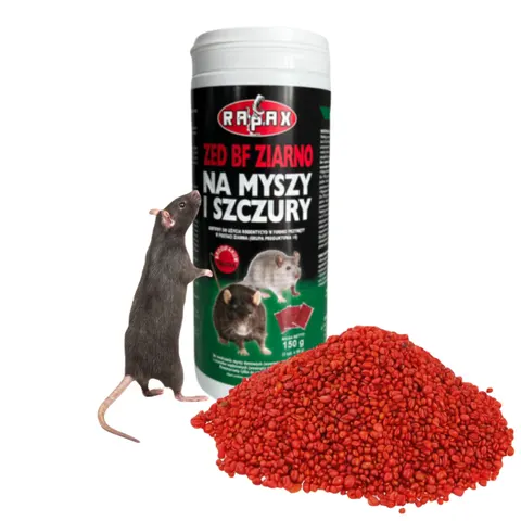 RAPAX Zatrute ziarno na myszy i szczury 150 g tuba
