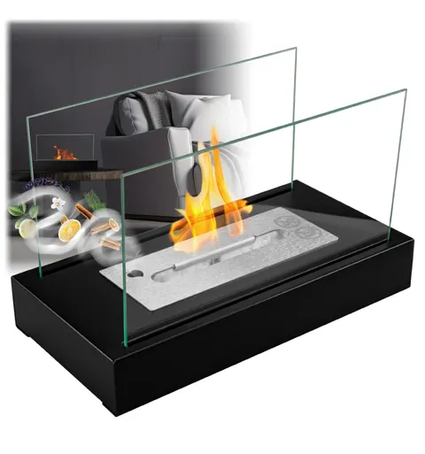 Biokominek Glow Aroma Czarny Mat Wbudowany AROMATYZER Ergo Heat