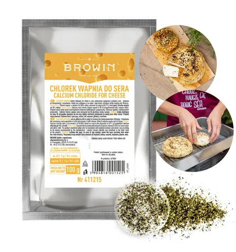 Chlorek wapnia do produkcji sera 100 g BROWIN