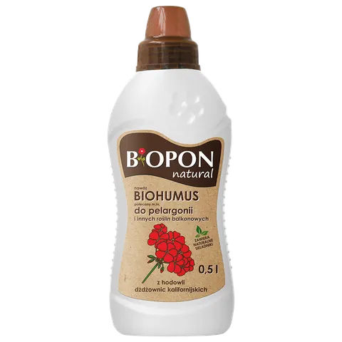 Nawóz Biohumus Polecany Do Pelargonii w Płynie 0,5l BIOPON NATURAL