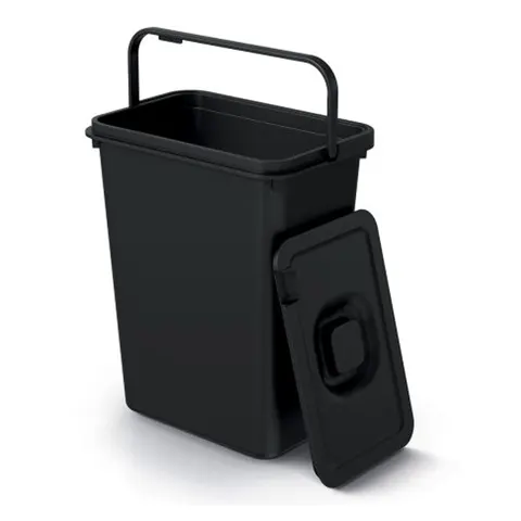 KEDEN Kosz na śmieci NKS23W Systema Basic Flap - czarny recykling 23L