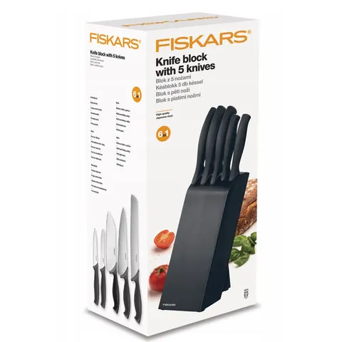 Blok z 5 nożami czarny FIS 1073023 FISKARS