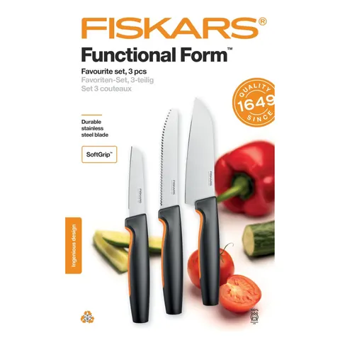 FISKARS Zestaw 3 małych noży do warzyw i owoców FIS 1057556