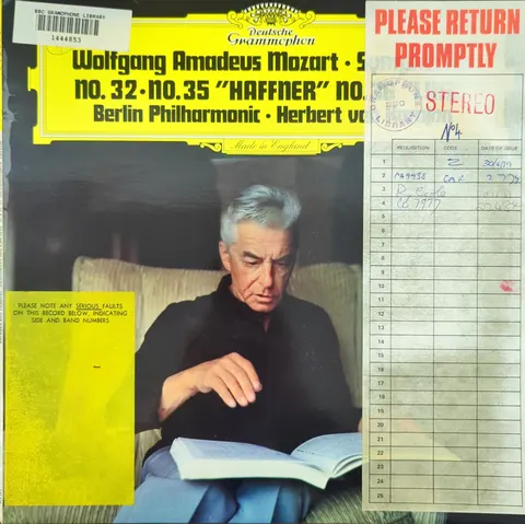Herbert von Karajan: Symphony Nos. 32 & 35 LP 2531136 Deutsche Grammophon EX