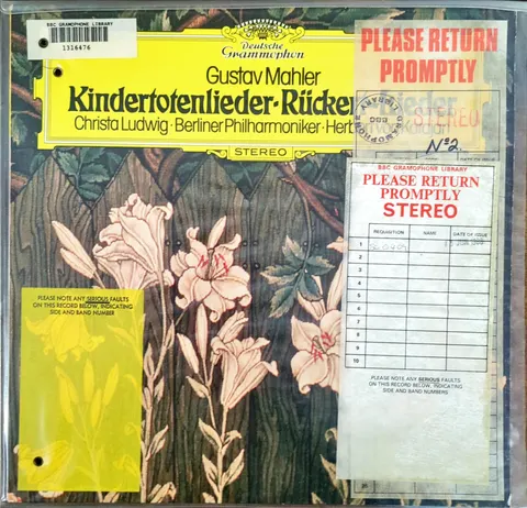 Gustav Mahler: Kindertotenlieder LP 2531147 Deutsche Grammophon EX