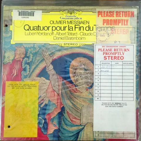 Olivier Messiaen: Quatuor pour la Fin du Temps LP 2531093 Deutsche Grammophon EX