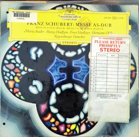 Franz Schubert: Messe Nr. 5 As-dur D. 678 LP 139108 Deutsche Grammophon Gesellschaft EX