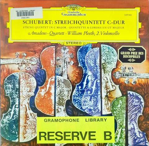 Amadeus-Quartett: Streichquintett C-Dur D. 956 (op. 163) LP 139105a Deutsche Grammophon EX