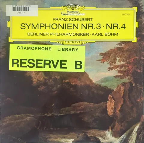 Franz Schubert: Symphonien Nr. 3 · Nr. 4 LP 2530526 Deutsche Grammophon EX