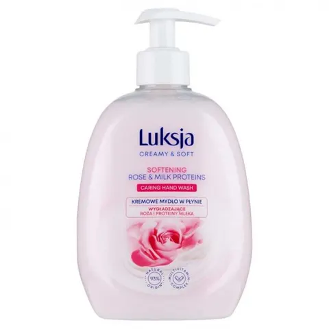 LUKSJA CREAMY & SOFT Mydło w płynie RÓŻA & PROTEINY MLEKA, 500 ml