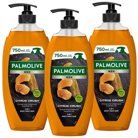 PALMOLIVE MEN Żel pod prysznic 3w1 CITRUS CRUSH 750 ml, pakiet 3 szt.