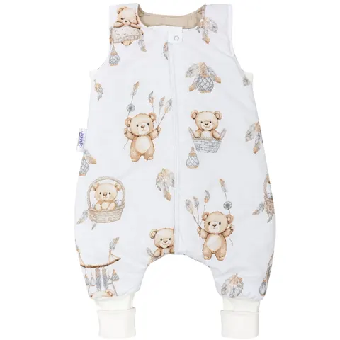(Outlet) Śpiworek niemowlęcy - ocieplany z nogawkami - Boho Bears
