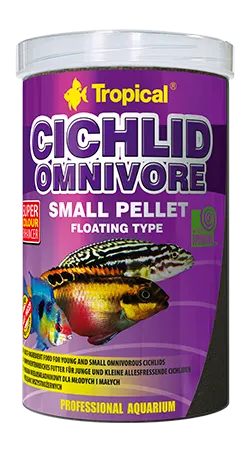 Tropical Pokarm Cichlid Omnivore Small Pellet 1000ml/360g