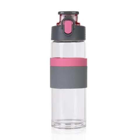 Butelka szklana na wodę Casno Cross 500 ml różowa