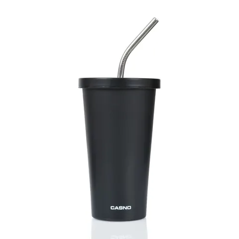 Kubek termiczny ze słomką Casno Gloomy 510 ml czarny