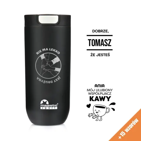 Kubek termiczny Majestic Sport Bullet 540 ml czarny - dla przyjaciela