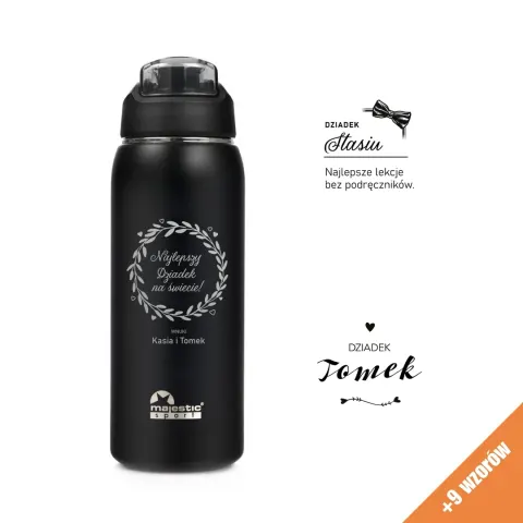 Butelka termiczna Majestic Sport Delta 750 ml czarna - Dla Dziadka