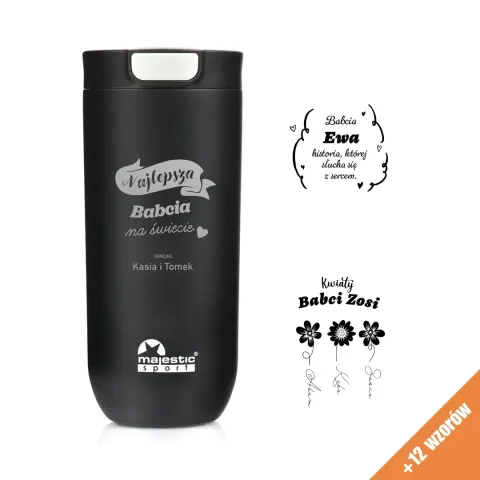 Kubek termiczny Majestic Sport Bullet 540 ml czarny - Dla Babci