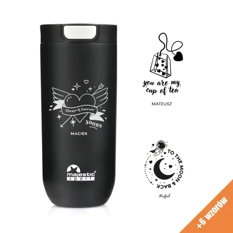Kubek termiczny Majestic Sport Bullet 540 ml czarny - na Walentynki
