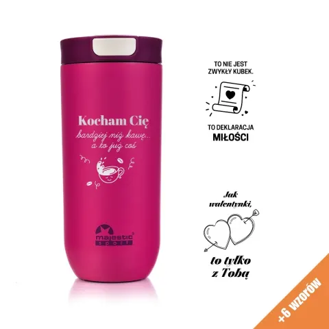 Kubek termiczny Majestic Sport Bullet 540 ml fuksja - na Walentynki