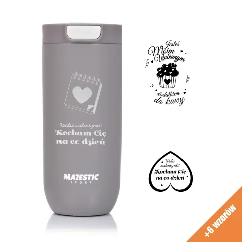 Kubek termiczny Majestic Sport Bullet 540 ml szary - na Walentynki