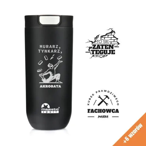 Kubek termiczny Majestic Sport Bullet 540 ml czarny - dla budowlańca