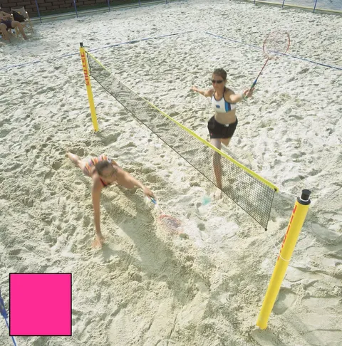 Siatka do badmintona plażowego HUCK fluo różowa